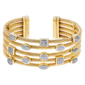 David Yurman Confetti 5 row bangle in 18k with diamonds