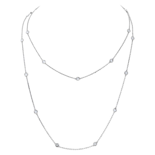 Diamonds by the yard necklace in 14k white gold