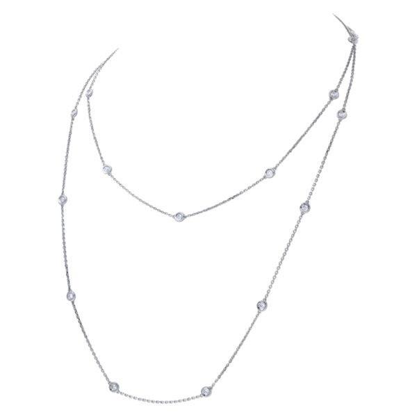 Diamonds by the yard necklace in 14k white gold