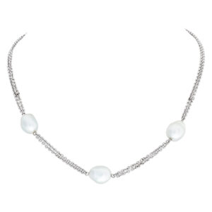 South Sea Pearl necklace on 18k white gold chain