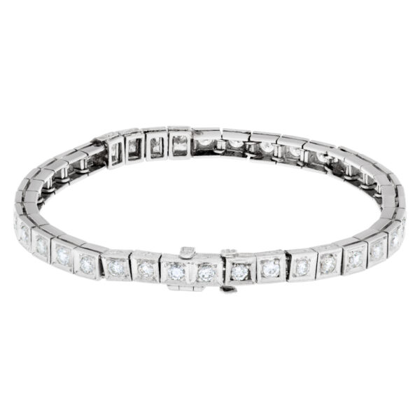 Diamond line bracelet with approximately 2.5 carats in diamonds in platinum