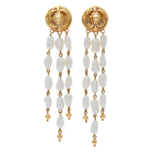 Drop pearl earrings in 18k