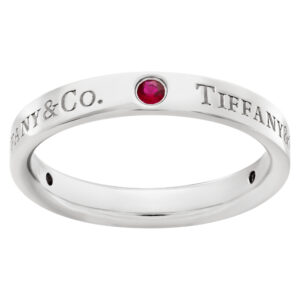 Tiffany & Co. band ring with rubbies in platinum