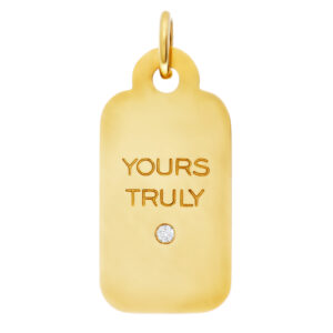 Tiffany & Co. "Yours Truly" Charm with one diamond in 18k