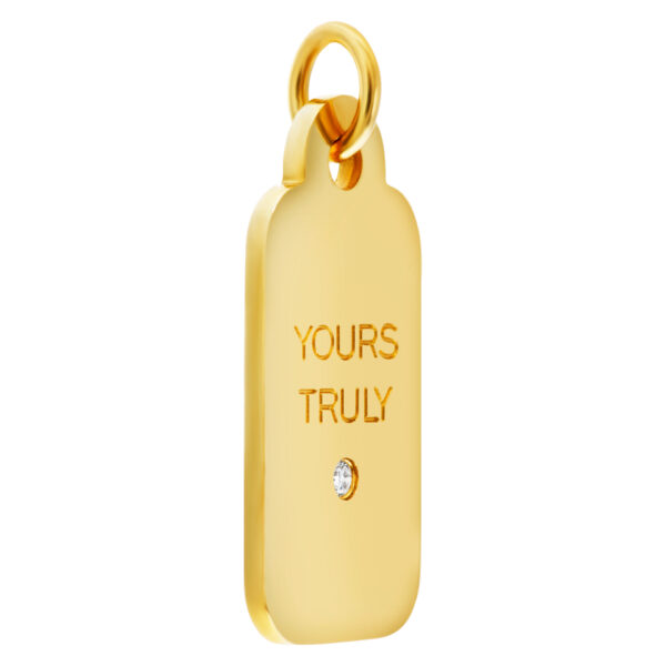 Tiffany & Co. "Yours Truly" Charm with one diamond in 18k