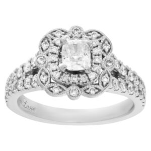 Neil Lane diamond ring in 14k white gold with approximately 1 carat in diamonds.