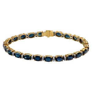 Sapphire and diamond tennis bracelet