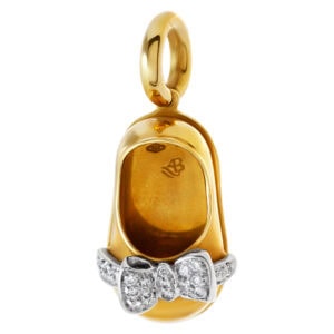 Aaron Basha baby shoe charm in 18k and diamonds