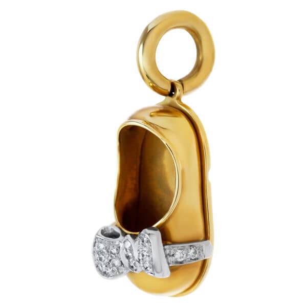 Aaron Basha baby shoe charm in 18k and diamonds