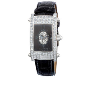 Corum Moonlight 38.540.69 18k White Gold pave diamond dial and bezel 21mm Quartz