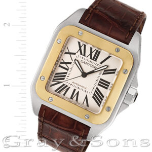 Cartier Santos 100 w20072x7 18k & steel 38mm auto watch