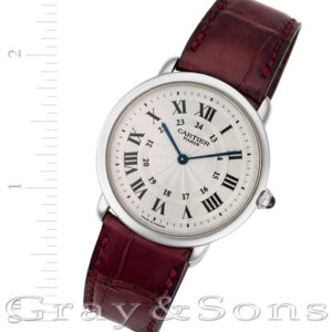 Cartier Ronde Solo 2452 b platinum 34mm Manual watch