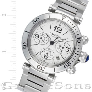 Cartier Pasha Seatimer Chrono w31089m7 stainless steel 41mm auto watch