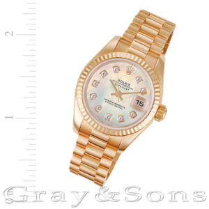 Rolex Datejust 179175 18k rose gold 26mm auto watch