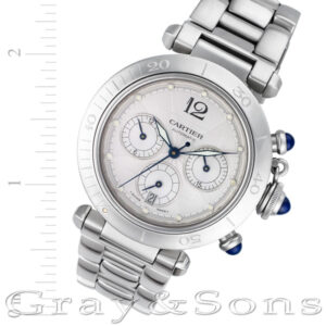 Cartier Pasha Chronograph w31030h3 stainless steel 38mm auto watch