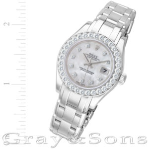 Rolex Pearlmaster 80299 18k white gold 29mm auto watch