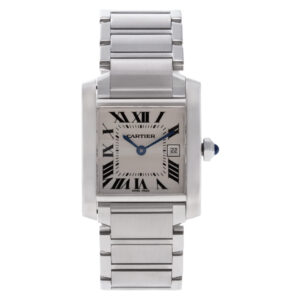 Cartier Tank Francaise W51011Q3 in stainless steel, white dial 25mm quartz watch