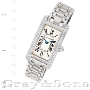 Cartier Tank American WB7018L1 18k white gold mm Quartz watch