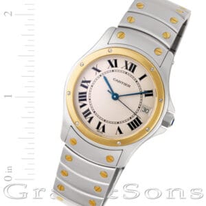 Cartier Santos 1910 18k & steel 34mm auto watch