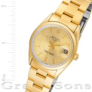 Rolex Date 15505 gold plate 33mm auto watch