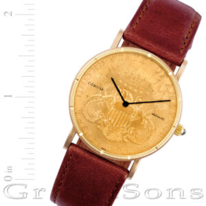 Corum $20 gold piece 313510 18k 35mm auto watch