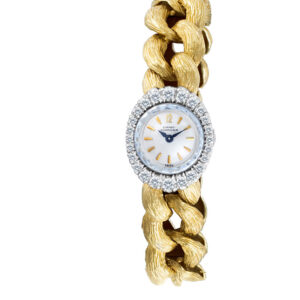 Girard Perregaux b2013,  14k Yellow gold, Diamond bezel, Silver dial 18mm Manual