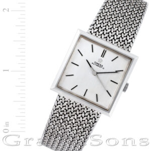 Omega n 18k white gold 28mm auto watch