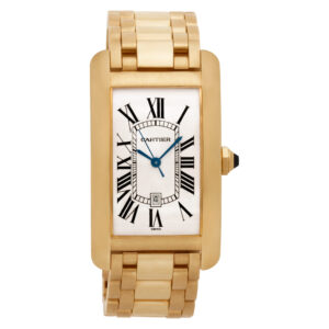 Cartier Tank American W26031K2 18k 26mm auto watch