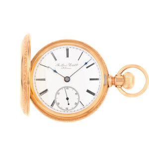 Waltham pocket watch 70698 14k white porcelain dial 54mm Manual watch