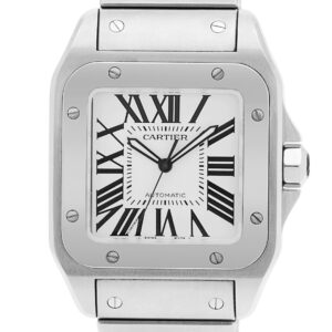 Cartier Santos 100 w200737g Stainless Steel, White dial, 38mm Automatic watch