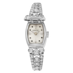 Hamilton Cocktail Platinum Off White dial 14mm, Pave diamond bracelet, Manual