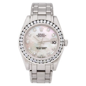 Rolex Pearlmaster 81209 18k white gold 34mm auto watch