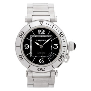 Cartier Pasha Seatimer W31080M7 St/S Arabic Black dial 40mm Automatic watch