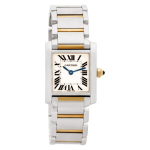 Cartier Tank Francaise W51007Q4 18k & Steel, White dial 20mm Quartz watch