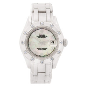 Rolex Pearlmaster 80319 18k white gold 29mm auto watch