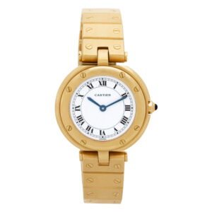 Cartier Santos 18k yellow gold White dial 27mm Quartz watch