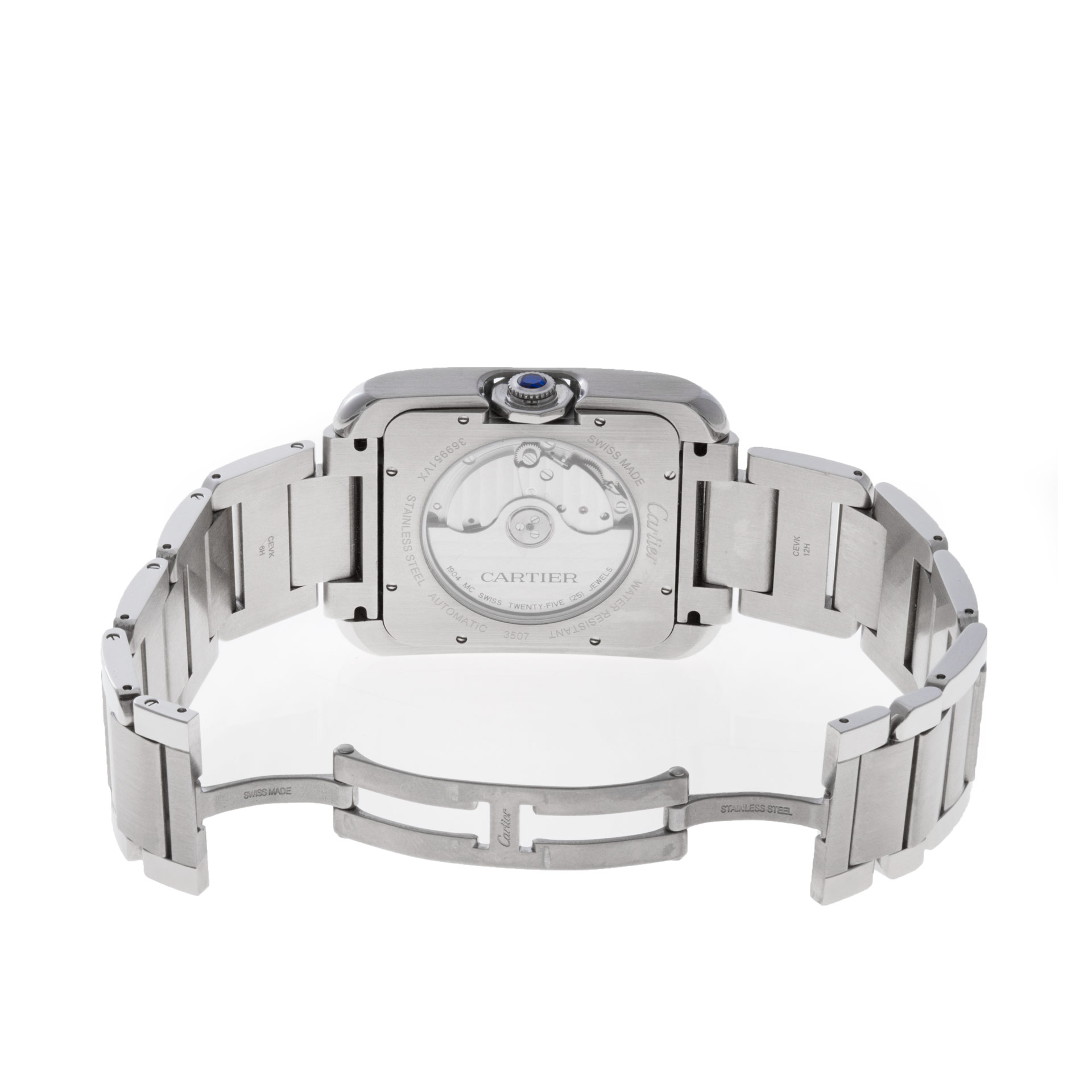 Cartier Tank Anglaise XL 3507 stainless steel 49mm auto watch