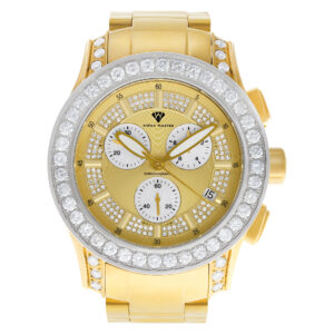 Aqua Master Chronograph Gold Plate, Diamond lugs, dial & bezel 47mm Quartz