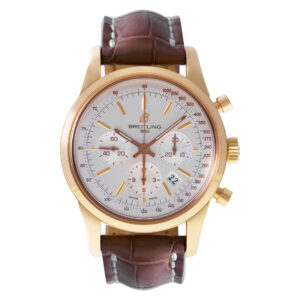 Breitling Transocean Chronograph RB 0152 18k rose gold 43mm auto watch