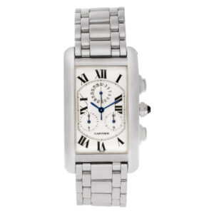 Cartier Tank Americaine W26033L1 18k white gold 26mm Quartz watch