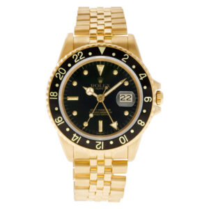 Rolex GMT Master 16758 18k Yellow Gold Black Dial 40mm Automatic