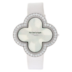 Van Cleef & Arpels Alhambra Talisman HH45895 18k White Gold, MOP, Diamond Bezel