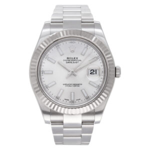 Rolex Datejust II 116334 Steel, Silver dial, 18k white gold bezel, 42mm Auto