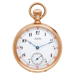 Waltham pocket watch 3562 14k White dial 50mm Manual watch