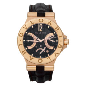 Bvlgari Diagono DGP42GMP 18k Pink Gold Black dial 42mm Automatic watch