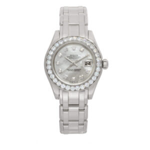 Rolex Pearlmaster 80299 18k white gold 28mm auto watch