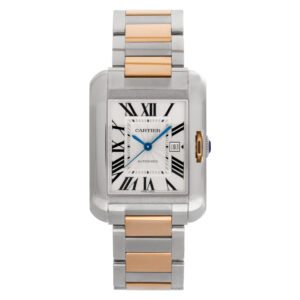 Cartier Tank Anglaise XL W5310047 18k & Stainless Steel Silver Guilloche dial 30