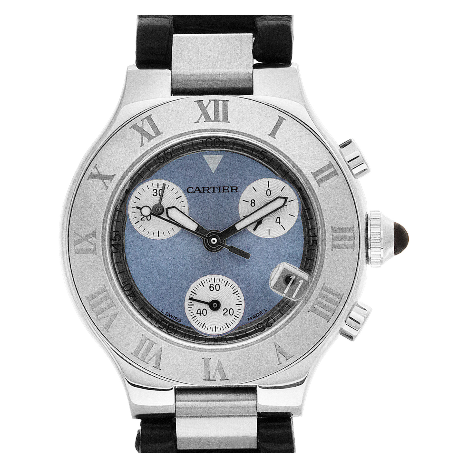 Cartier chronoscaph 2996 Stainless Steel Blue dial 31.5mm Quartz