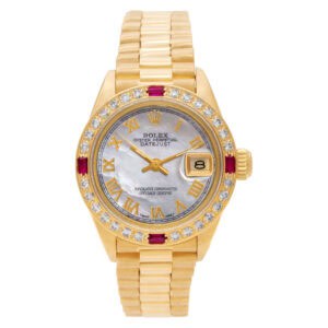 Rolex Datejust 6917 18k custom mother of pearl dial and ruby & diamond bezel