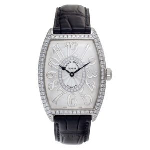 Franck Muller Curvex 2852 QZ D CD 1R 18k White Gold Silver Guilloche dial mm Qua